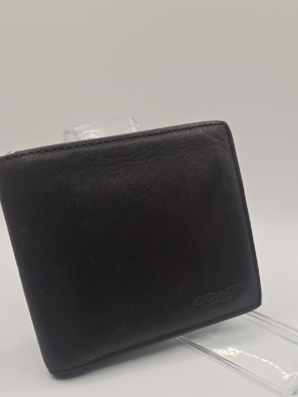 Coach Black Leather Bifold Card Wallet